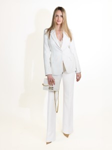 ELISABETTA FRANCHI  - GARNITUR Z ELASTYCZNEJ KREPY I HAFTOWANY LOGO