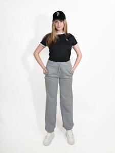 KARL LAGERFELD - T-SHIRT Z KONTRASTOWĄ LAMÓWKĄ