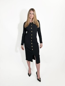 KARL LAGERFELD - DZIANINOWA SUKIENKA  Z GUZIKAMI