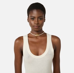 ELISABETTA FRANCHI  - NASZYJNIK Z KRYSZTAŁKAMI I LOGO