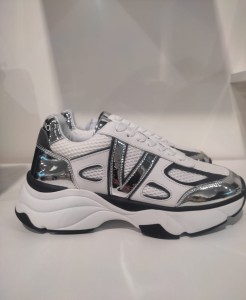 VALENTINO  - SNEAKERSY SILVER LOGOWANE 