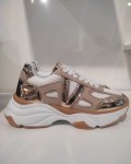 VALENTINO  - SNEAKERSY GOLD LOGOWANE  