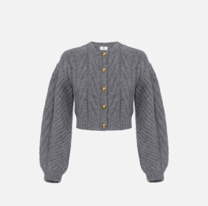 ELISABETTA FRANCHI  - Kardigan z dzianiny/alpaka grey