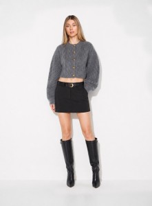 ELISABETTA FRANCHI  - Kardigan z dzianiny/alpaka grey