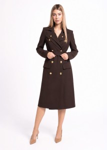 ELISABETTA FRANCHI  - TRENCZ DWURZĘDOWY Dark Brown